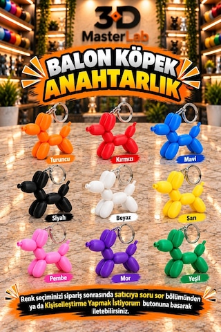 Sevimli Balon Köpek Figür Anahtarlık