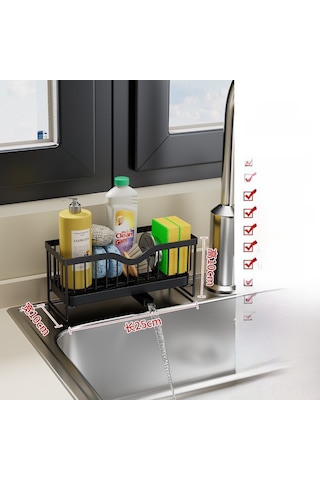 Dianziye Sıvı Sabun, Pamuk, Mıska Depolama İçin Karbon Çelik Lavabo Sulama Rakusu - Suda Tüpü Altı Mutfak Organizer Siyah Diğer