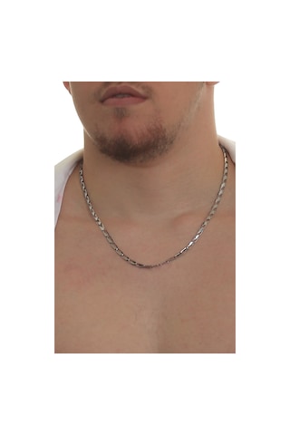 Labalaba Erkek Balık Gözü Model Çelik Zincir Kolye Gümüş