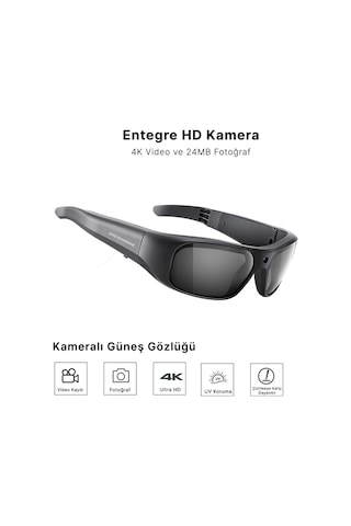 628 4k Ultra Hd Kameralı Akıllı Güneş Gözlüğü - 128gb Hafıza, Tr90 Esnek Çerçeve, Uv Korumalı