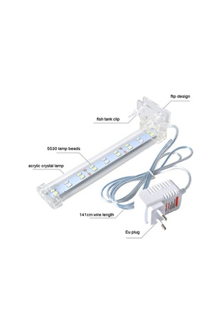 Silkroadselect D10 Stili Kristal Ledler Akvaryum Aydınlatma Sulu Bitki Büyüme Işığı Su Geçirmez Klipli Lamba Mavi Beyaz Led Balık Tankı Için Beyaz