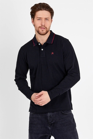 JAHR MARC Uzun Kollu Siyah Erkek Polo Yaka T-shirt - M Siyah