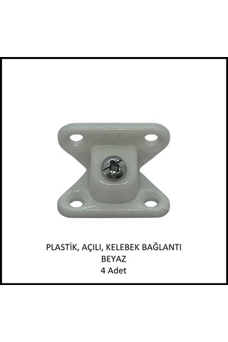 Plastik, Açılı, Kelebek Bağlantı 40 Mm, Beyaz 4 Adet