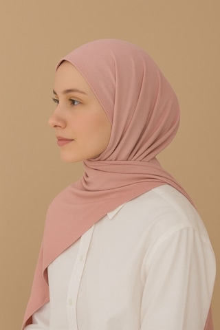 Mim Eşarp Penye Pamuksu Şal Klasik 3 Lü Set Saks - Pudra - Lila