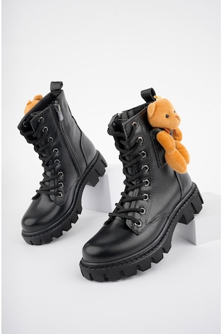 Muggo Pinky Garantili Ayıcıklı Fermuarlı Bağcıklı Postal Çocuk Bot 001