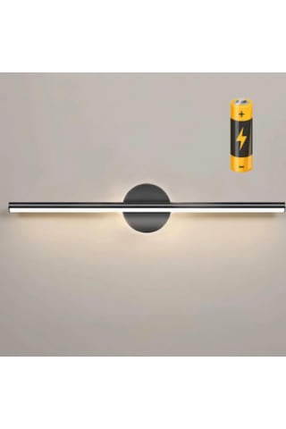 Modern Kablosuz Tak Çalıştır Ledli Pilli Aplik Mat Siyah