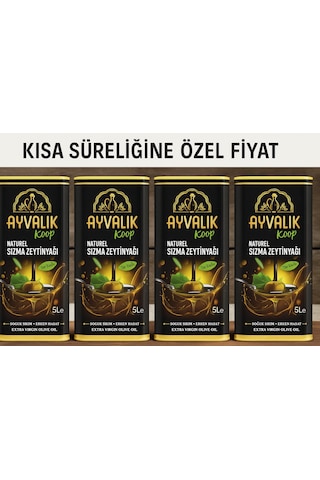 Ayvalık Koop Ayvalık Soğuk Sıkım Natürel Sızma Zeytinyağı 4 x 5 L