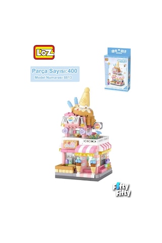 Loz Micro Block Serisi Dondurma Dükkanı 400 Parça Oyuncak Yapım Seti Fflz-8813