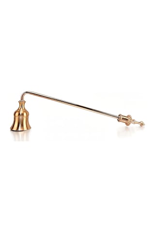 Sabit Başlıklı Metal Rose Gold 23 Cm Dekoratif Çan Dizayn Saplı Mum Söndürücü Mt280sr