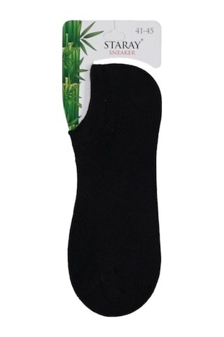 Bonbonetti Bambu Dikişsiz Erkek Sneakers Çorap  36-40 Numara Siyah 40-45 Siyah