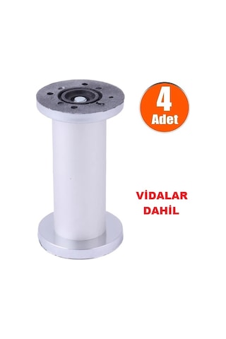 4 Adet Bambu Gürden Alüminyum Gri Ayak 8 Cm