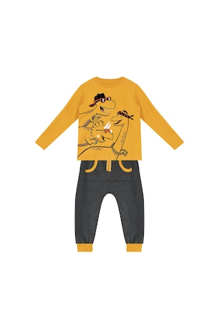 Denokids Cool Dinolar Erkek Çocuk T-shirt Pantolon Takım Çok Renkli