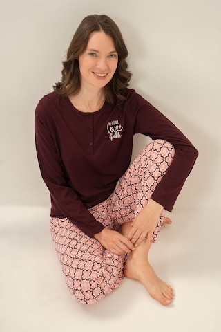 Arnetta Kadın Live Love Sparkle Mor Uzun Kol Pijama Takım Ar3760-s-v1 Ar3760-s-v1