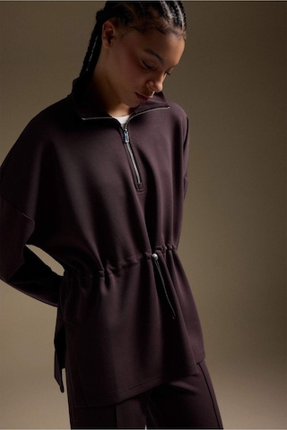 Defacto Long Fıt Dik Yaka Modal Sporcu Sweatshirt F9065ax26spbn192 Kahve-bn192