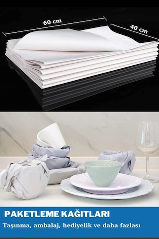 1 Kg 40x60 Cm Beyaz Paketleme Sarma Kağıdı Eşya Taşıma Tabak Bardak Sarma Kağıdı