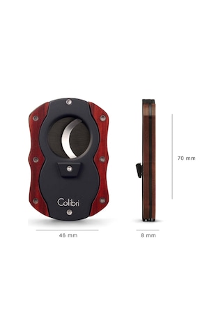 Colibri Wood S-cut Kırmızı - Siyah Puro Makası Kesici