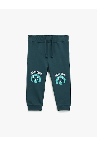 Koton Pamuklu Dinozor Baskılı Beli Bağcıklı Şardonlu Jogger Eşofman Altı Lacivert 6wmb40105tk Lacivert