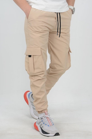 Edwoxmen Erkek Slim Fit Cepli Beli Ve Paçası Lastikli İnce Spor Pantolon Bej Edw071-bej Bej