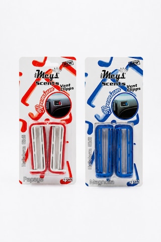 Kemboss Kırmızı Mavi Araç Klima Kokusu 2'li Set Papaya & Magnolia Vent Clip Oto Kokusu Kırmızı - Mavi Set
