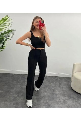Açelya Zara Model Palazzo Pantolon Siyah