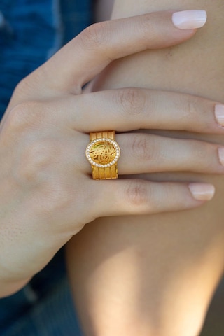 Çgk Kuyumculuk Tuğralı Hasır Altın Yüzük Gold