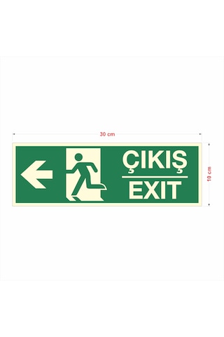 Fosforlu Exıt / Çıkış Uyarı İkaz Tabelası 10x30