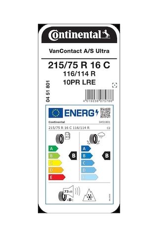 Continental 215/75 R16C 116/114R Vancontact A/S Ultra 10PR Dört Mevsim Lastiği 2025