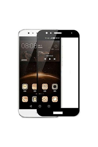 Huawei Y7 2018 İle Uyumlu Ekran Koruyucu Tam Kapatan Nano Esnek İnce Fiber Siyah