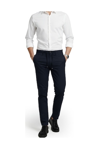 Deepsea Lacivert Esnek Kumaş Slim Fit Beli Lastikli Günlük Spor Pantolon 2601070 Lacivert