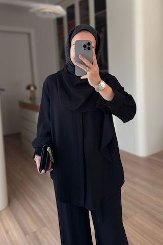 Ka Hijab Sabit Şallı Salaş Takım - Siyah