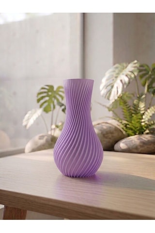 Dekoratif Vazo, 15 Cm, 3d Baskı Lila