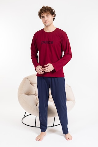 Mutlu City Erkek Penye Pamuk Regular Kalıp Sıfır Yaka Kaliteli Pijama Takımı A803123-bordo Bordo