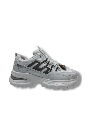 Marco Jamper 2286-26 Anorak Deri Anatomik Kadın Sneaker Beyaz Gümüş Beyaz