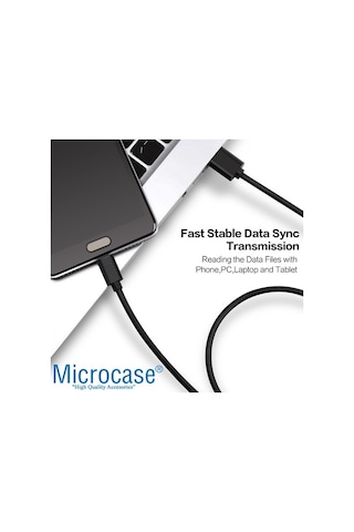 Microcase Type-C Usb Şarj Ve Data Kablosu - 3 Metre Siyah