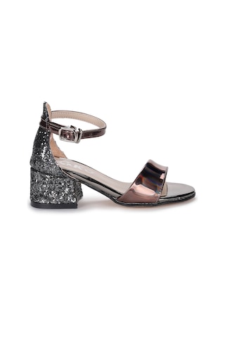 Kiko Kids Sheila Ayna Çam Günlük Kız Çocuk 3 Cm Topuklu Sandalet Abiye Ayakkabı Gümüş