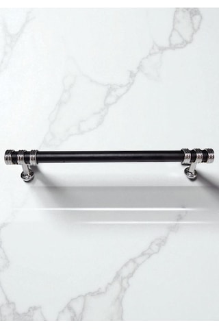 Nesli Alüminyum Metal Lüks Modern Mobilya Çekmece Mutfak Dolabı Kulpu Siyah-krom 160mm Siyah - Krom