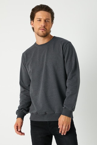 Mmetalic Erkek Antrasit Basic Bisiklet Yaka Regular Fit Normal Kesim 2 İplik Sweatshirt Antrasit