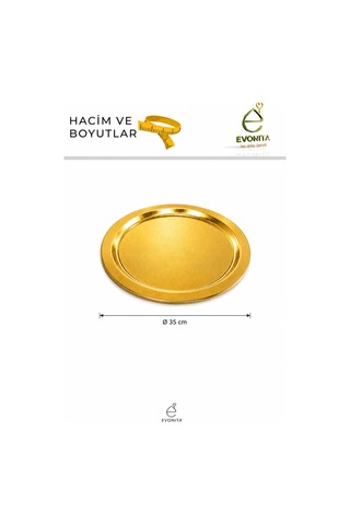 4'lü Gold Sunum Tepsisi Seti Altın Renk Yuvarlak Pasta, Kurabiye Ve İkramlık Servis Tepsisi
