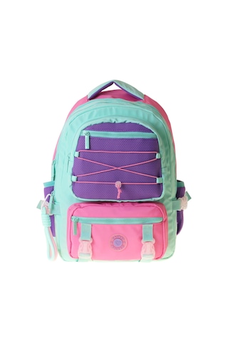 Kaukko Beş Gözlü Mesh Mint Kız Çocuk Yeşil - Mor - Pembe Okul Ve Günlük Sırt Çantası - K1851