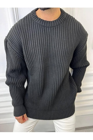 Elku Moda Elkumoda Oversize Kazak Bol Kesim Salaş Triko Kazak-KAZAK2873