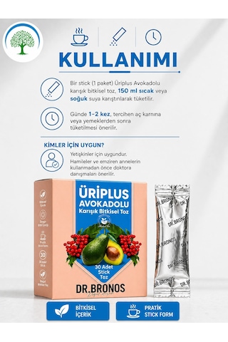 Çareburada Dr. Bronos Üriplus Isırgan Ve Çınar Yapraklı Karışık Bitkisel Toz 30 Stick