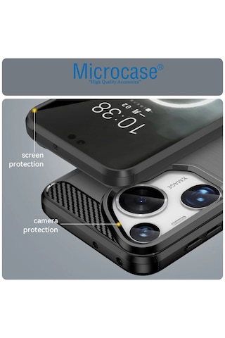 Microcase Huawei Pura 70 Ultra Brushed Carbon Fiber Silikon Kılıf - Siyah Al3332