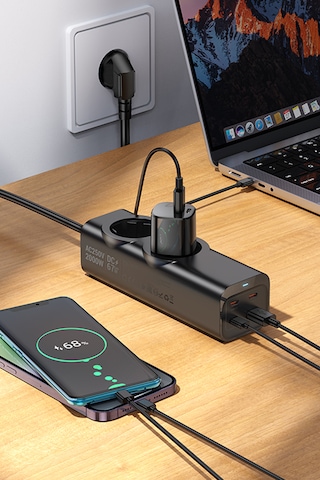 Priz + 45w Süper Hızlı - 67w Turbo Hızlı Priz Çoklayıcı Uzatma Kablosu 1.5 Metre 1,5 m