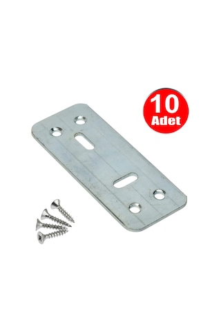 Delikli Düz Lama 30x70 Köşebent Demir Gönye Mobilya Birleştirme Bağlantı -10 Adet Gri