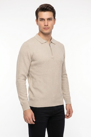 Foterman Erkek Spor Polo Yaka Mevsimlik Kazak Bgl-st05443 Taş Melanj