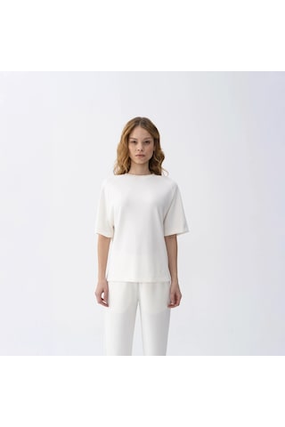 Qua Home Isla Kadın Modal T-shirt Ekru