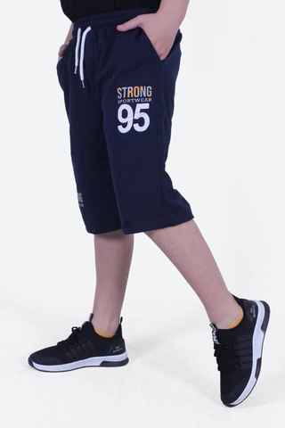 Fyk Kids Strong Baskı Detaylı, Cepli Erkek Çocuk Kapri Lacivert