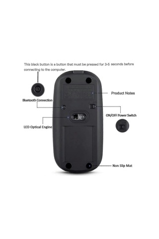 Macbook Pro/macbook Air/ipad/dizüstü Bilgisayar/imac/pc İle Uyumlu Kablosuz Bluetooth Fare - Evet