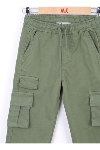 Nk Kids Çocuk Kargo Cepli Beli Paçası Lastikli Kargo Pantolon-13834-haki Haki
