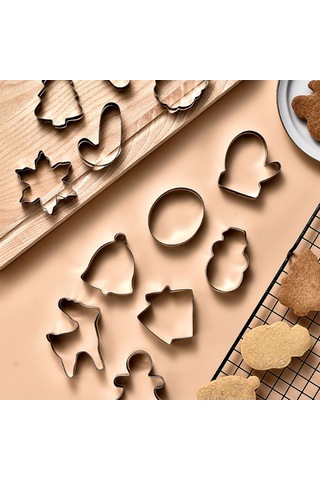 Shineyee 12 Parça Paslanmaz Çelik Noel Kurabiye Kalıbı - Güvenli Kenar Tasarımı, Kolay Demold, Çeşitli Gıda Ve Kreatif Çalışmalar İçin Uygun Diğer